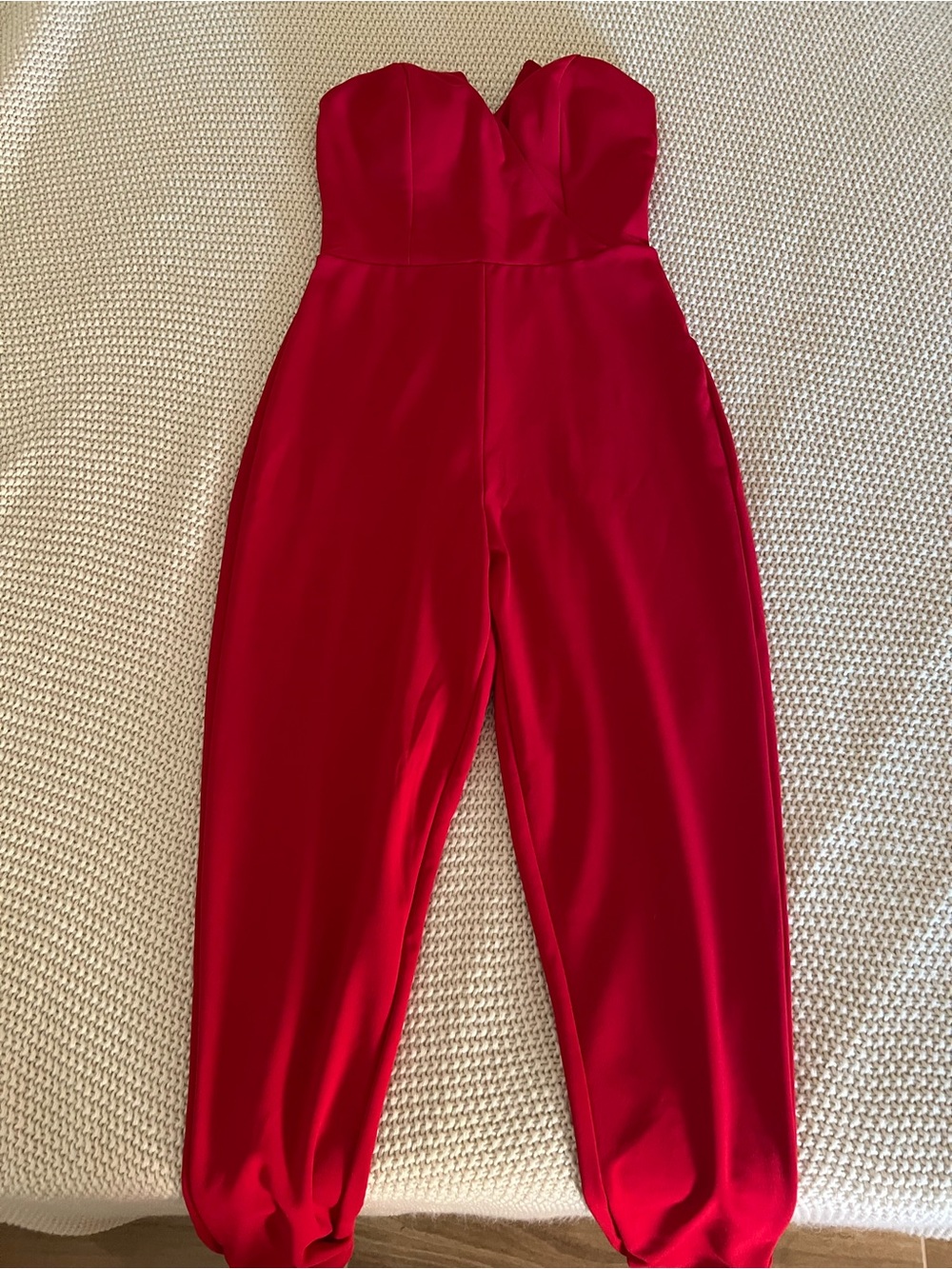Strapless Red Jumpsuit
